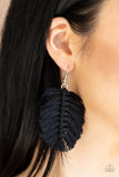Paparazzi Earrings  - Knotted Native - Black