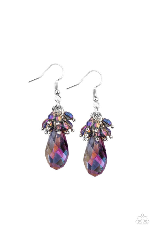 Paparazzi Earrings - Well Versed in Sparkle - Purple