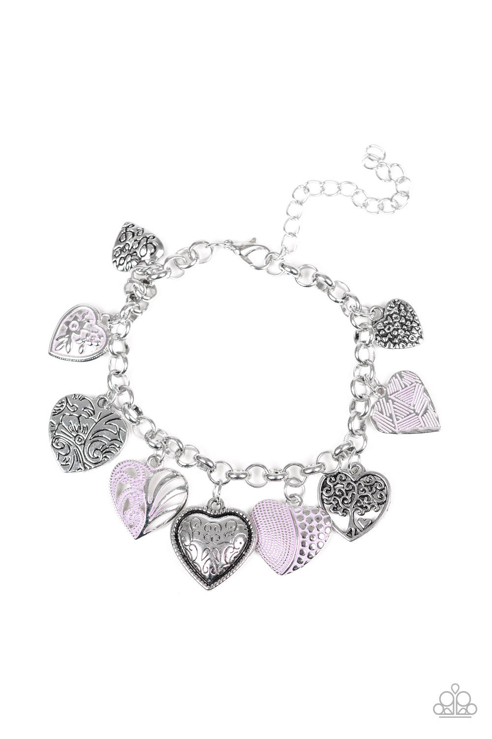 Paparazzi Bracelet - Garden Hearts - Purple