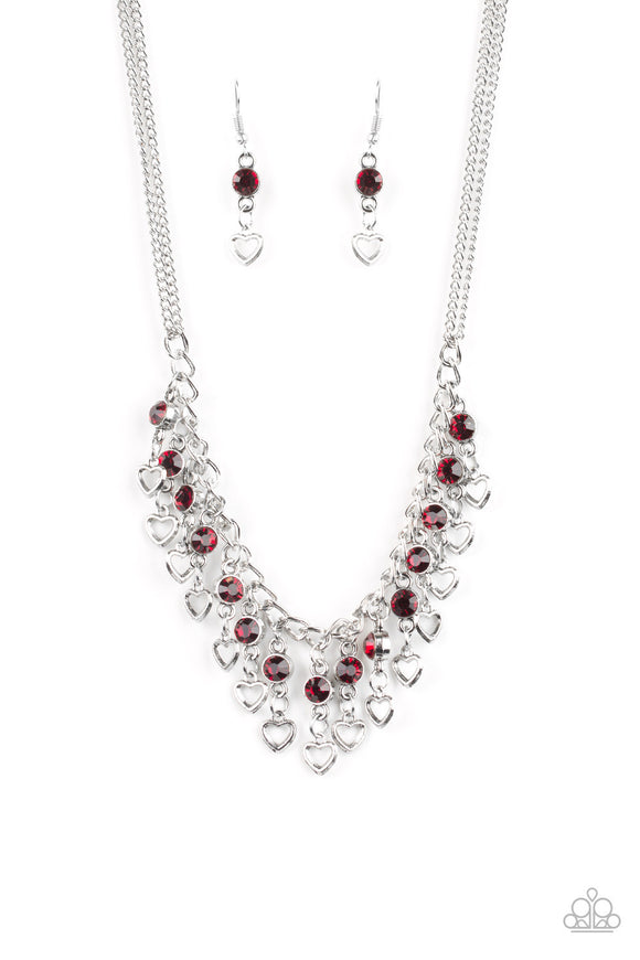 Paparazzi Necklace - Valentines Day Drama - Red