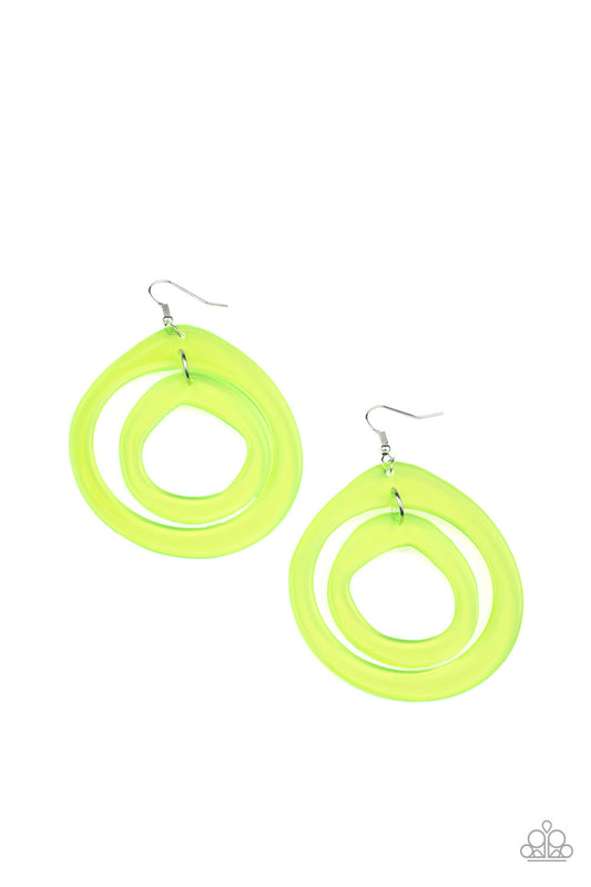 Paparazzi Earrings - Show Your True NEONS - Yellow