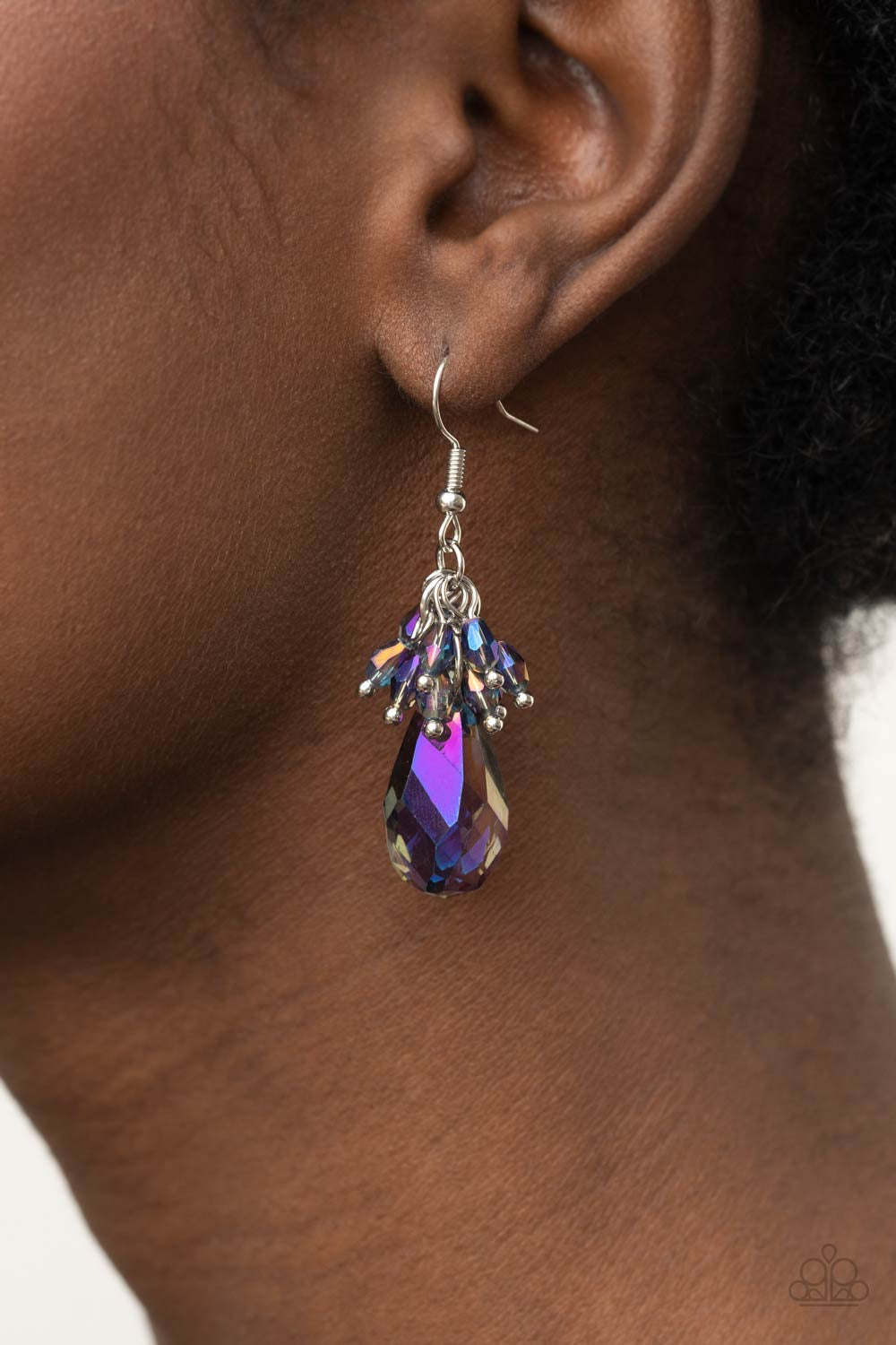 Paparazzi Earrings - Well Versed in Sparkle - Purple