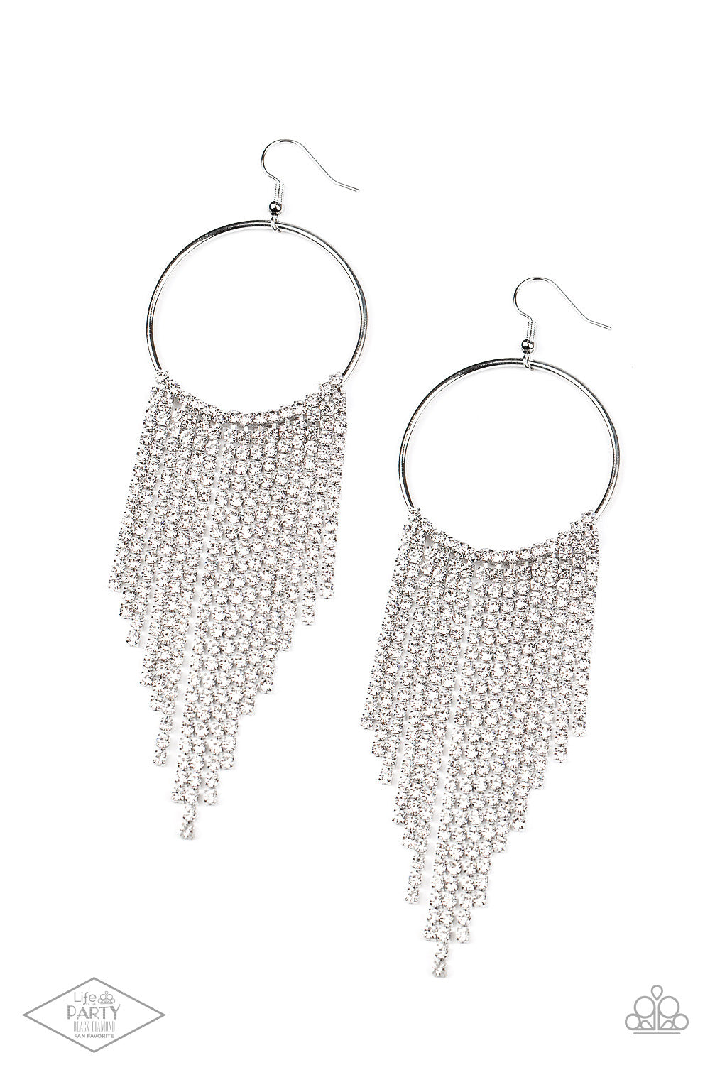 Paparazzi Earrings - Streamlined Shimmer - White