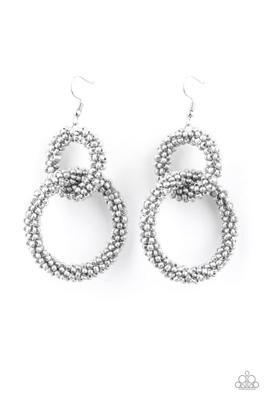 Paparazzi Earrings - Luck BEAD a Lady - Silver