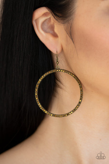 Paparazzi Earrings - Just Add Sparkle - Brass