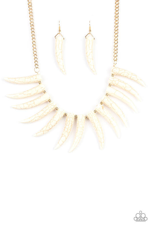 Paparazzi Necklace - Tusk Tundra - White