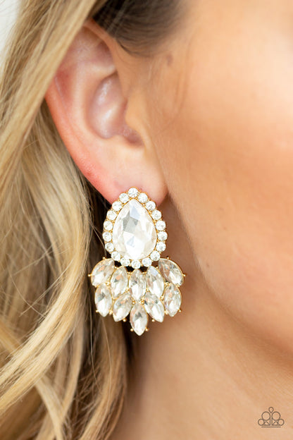 Paparazzi Earrings - A Breath of Fresh HEIR - Gold