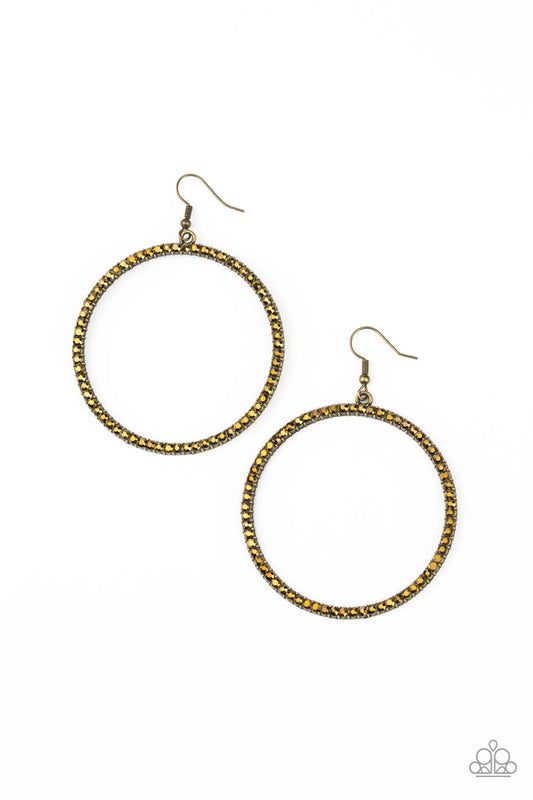 Paparazzi Earrings - Just Add Sparkle - Brass