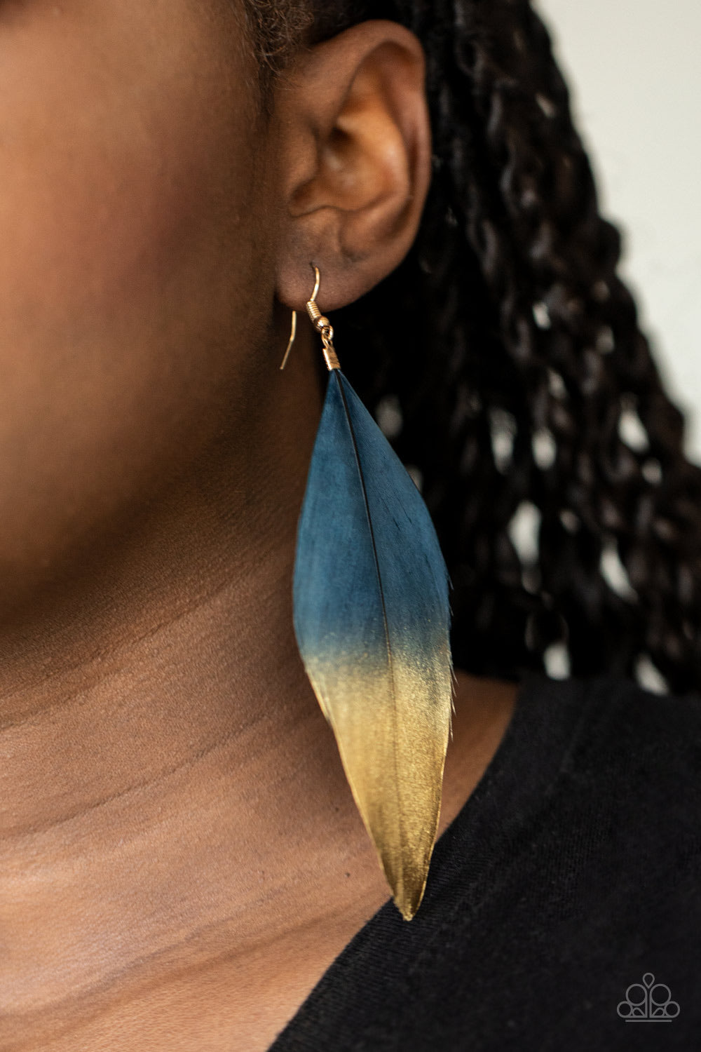 Paparazzi Earrings - Fleek Feathers - Blue