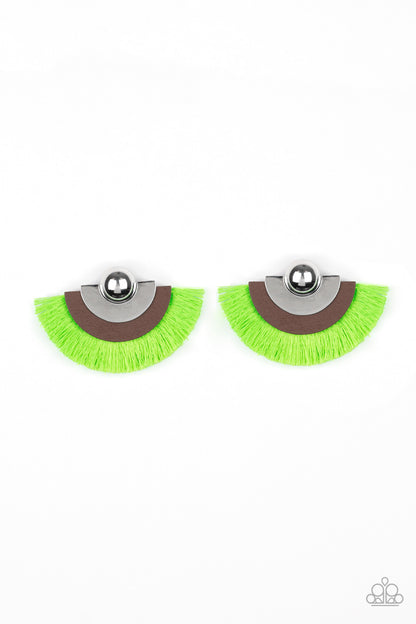 Paparazzi Earrings -  Fan The FLAMBOYANCE - Green