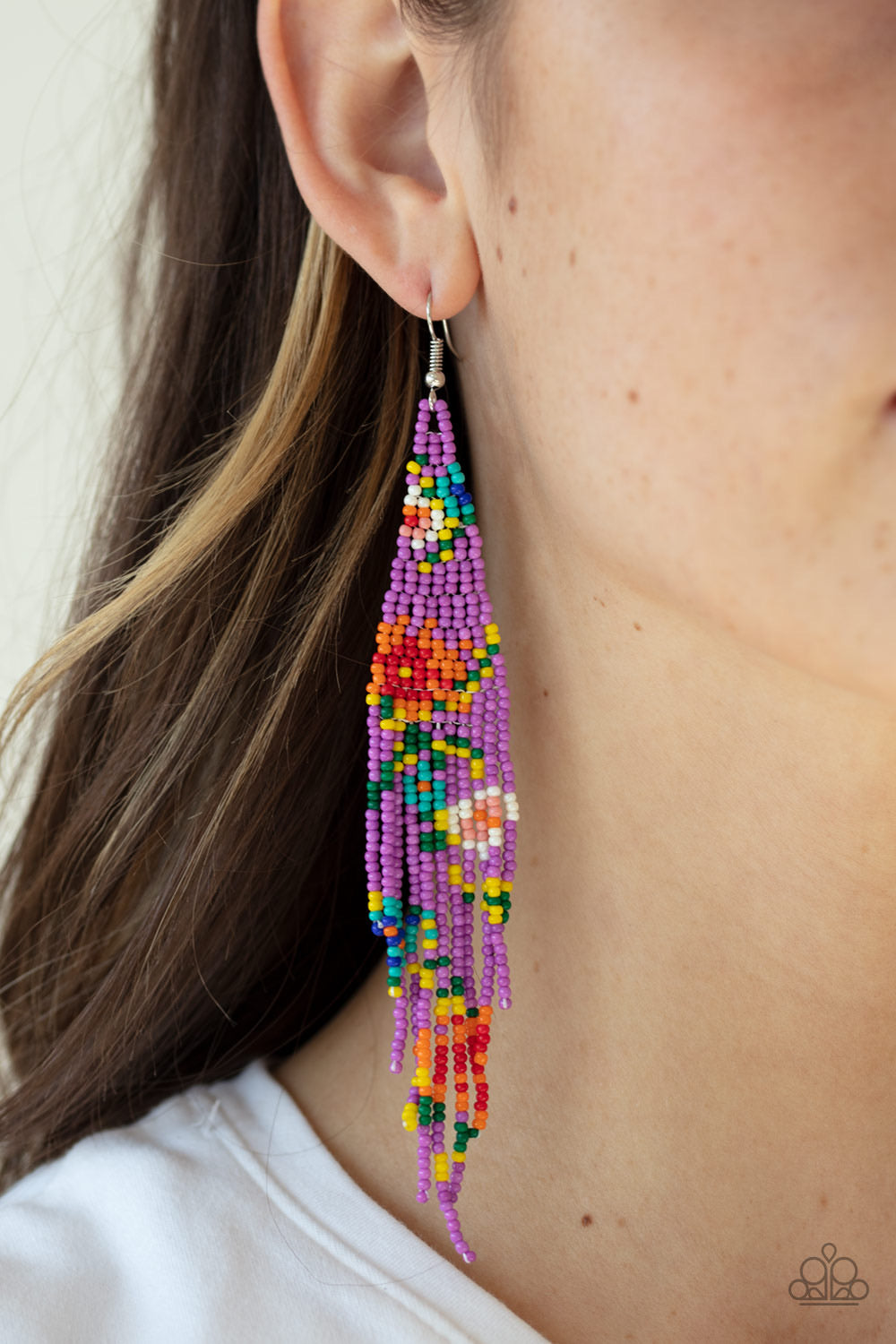 Paparazzi Earrings - Beaded Gardens - Purple