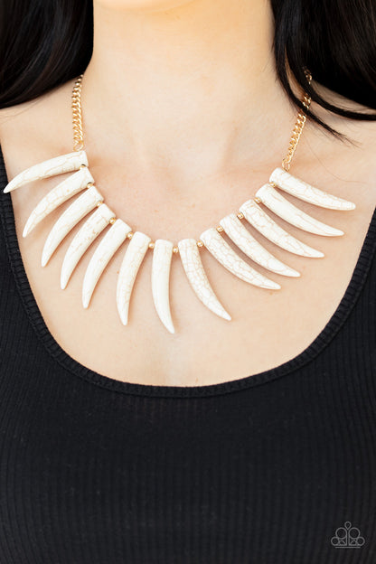 Paparazzi Necklace - Tusk Tundra - White