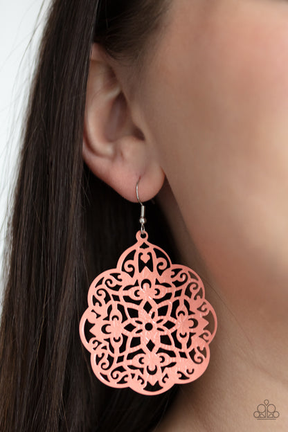 Paparazzi Earrings - Mediterranean Eden - Orange