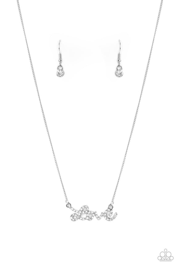 Paparazzi Necklace - Head Over Heels In Love - White