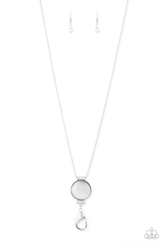 Paparazzi Necklace - Happy As Can BEAM - White