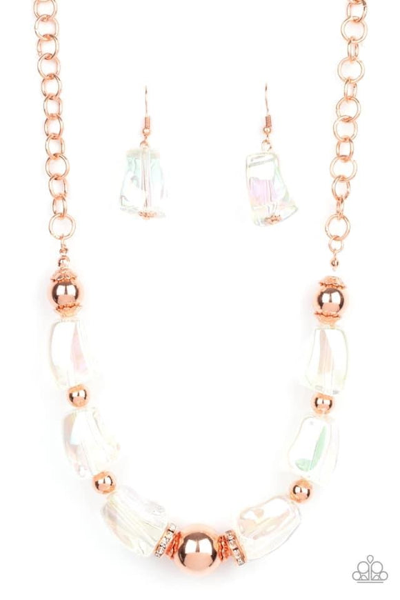 Paparazzi Necklace - Iridescently Ice Queen - Copper