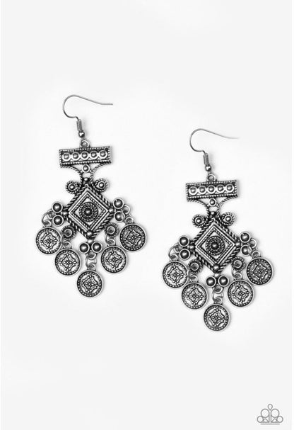 Paparazzi Earrings - Unexplored Lands - Silver