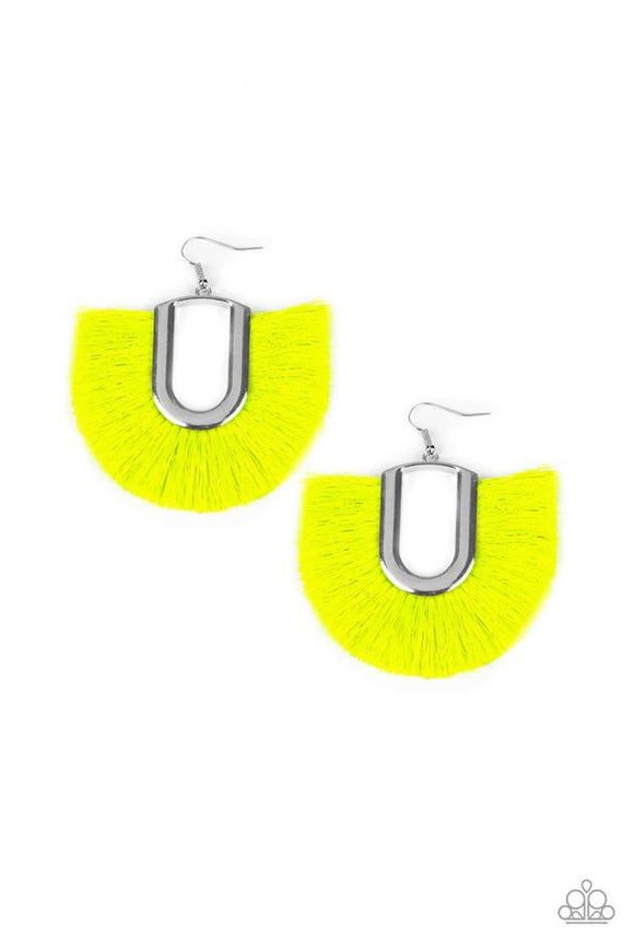 Paparazzi Earrings - Tassel Tropicana - Yellow